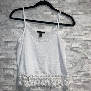 Forever 21 White Crochet Tank Top M